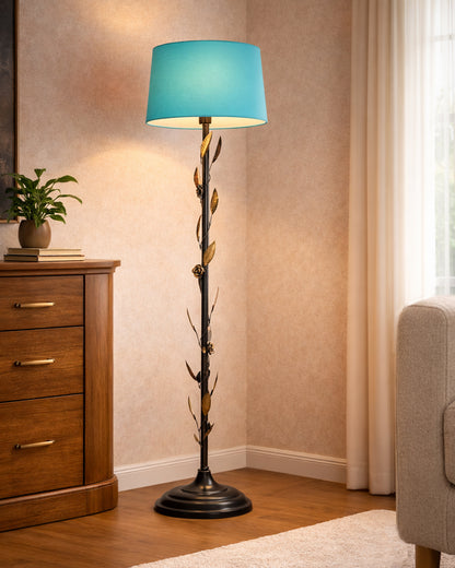 Contemporary Metal Floor Lamp,Contemporary Minimalist Standing Floor Light with Iron Legs,E27 Lamp Base,Modern Design Standing Light for Living Room,Study Room and Bedroom, Floral
