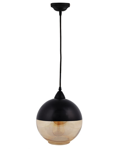 Sphere Glass Pendant Light Black Loft Bar Counter Dining Room Creative LED/Filament Ceiling Hanging Lamp, E27, Sphere, Black