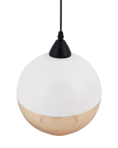 Glass Pendant Light White Loft Bar Counter Dining Room Creative LED/Filament Ceiling Hanging Lamp, E27, Sphere, White