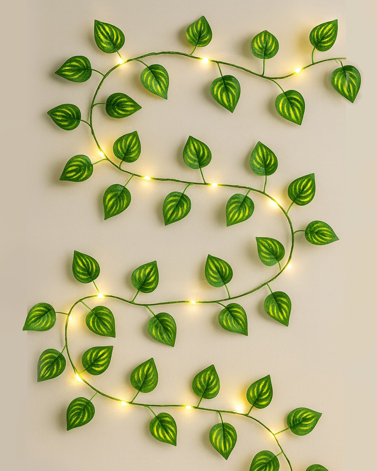 Vine String Lights,Home Decor String Lights, Moneyplant Leaf Garland Wreath Hanging lamp with 50 LED, Fairy Night Lights for Home, Room, Bedroom, Wall Decoration, Garden, Balcony, set of 2, USB