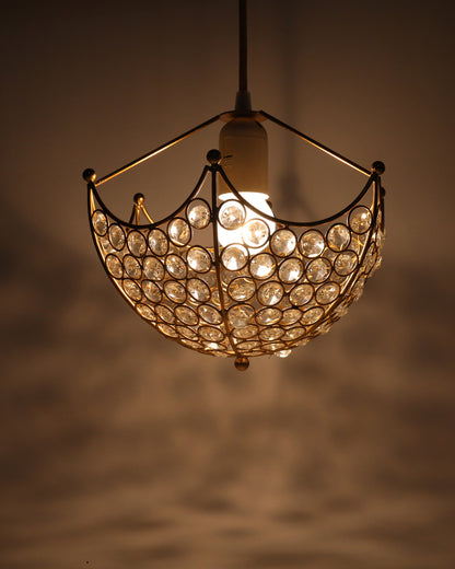 Hanging golden crystal pendant light, Classic Floral Adjustable Pendant Light Fixture for Kitchen Dinning Room Bedroom, Leafy Rectangle