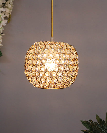 Hanging golden crystal pendant light, Classic Floral Adjustable Pendant Light Fixture for Kitchen Dinning Room Bedroom, Leafy Rectangle