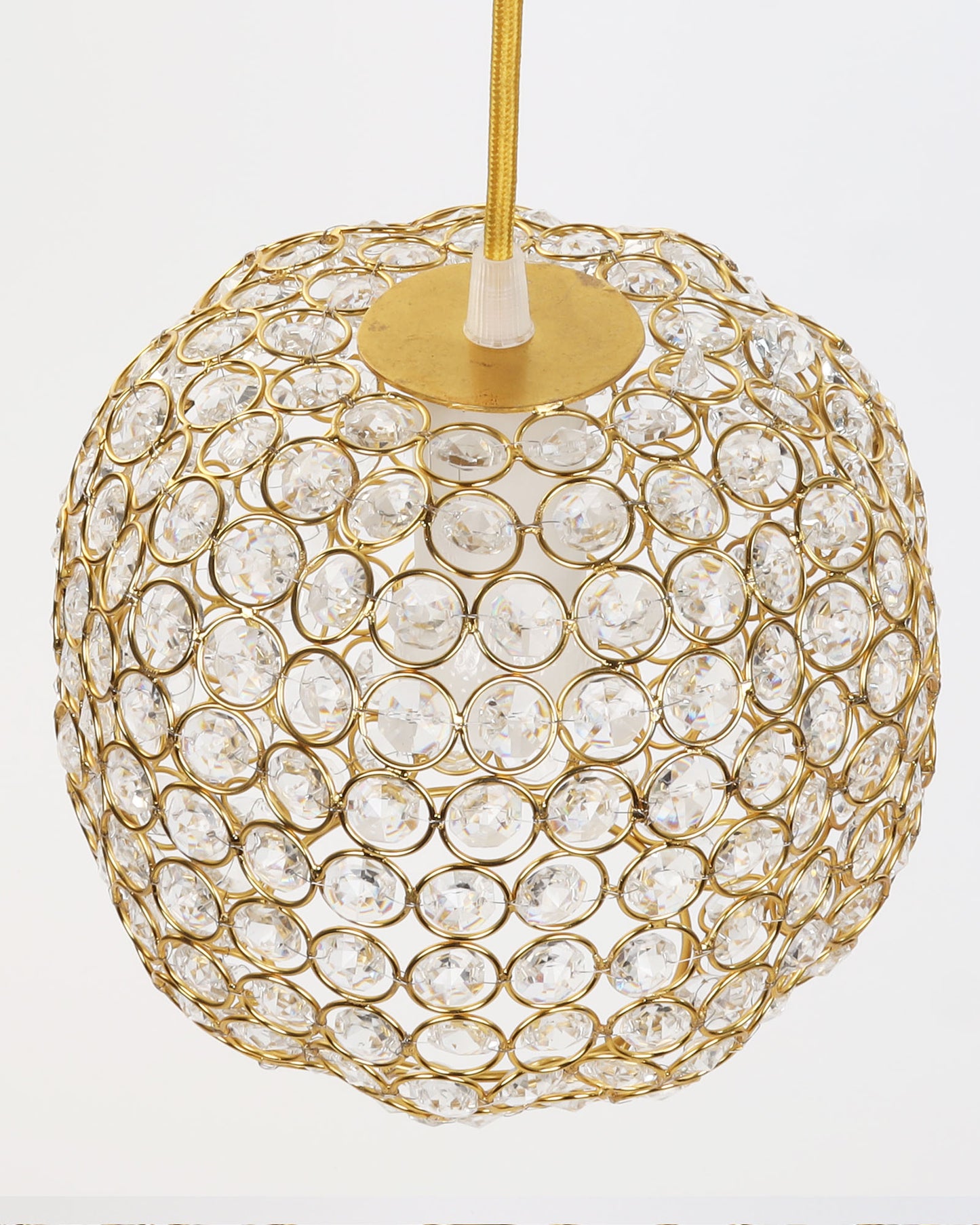 Hanging golden crystal pendant light, Classic Floral Adjustable Pendant Light Fixture for Kitchen Dinning Room Bedroom, Leafy Rectangle