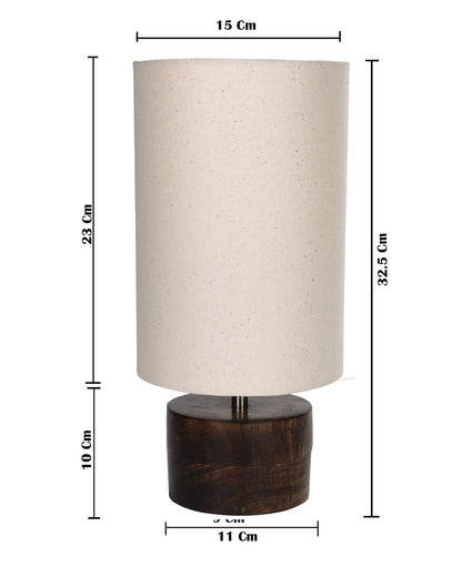 Modern Zen Wooden Lampshade Nightstand Lamps, Antique Base E27 Creative Reading Bedside Lamps Ideal for Bedroom, Cylinder