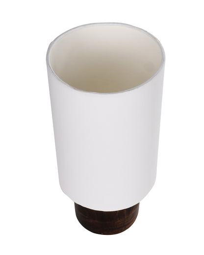 Modern Zen Wooden Lampshade Nightstand Lamps, Antique Base E27 Creative Reading Bedside Lamps Ideal for Bedroom, Cylinder