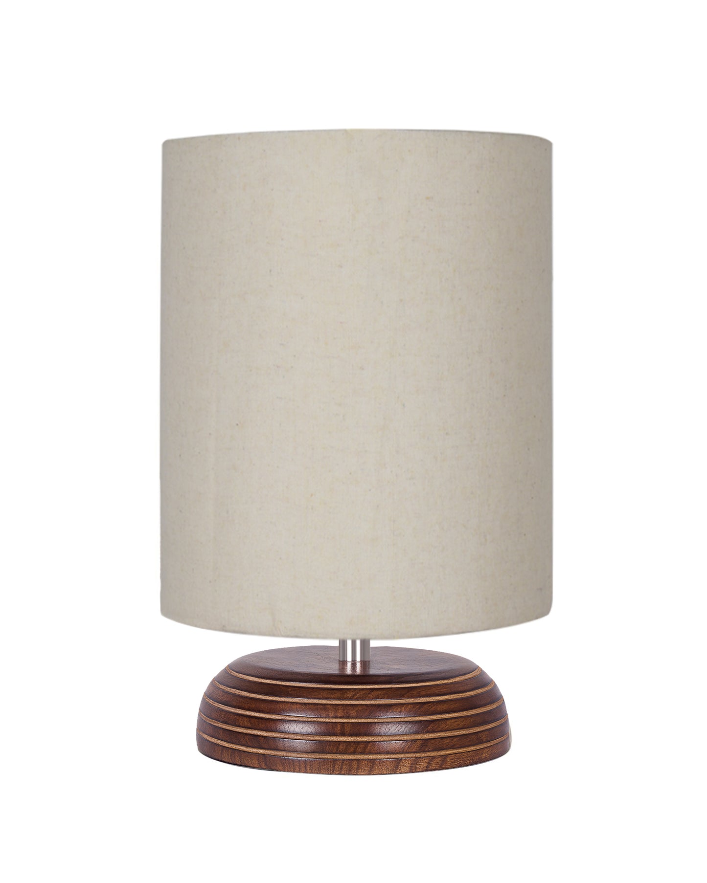 Modern Antique E27 Base Pebble Zen Wooden Table Lamp With Lampshade Nightstand Lamp