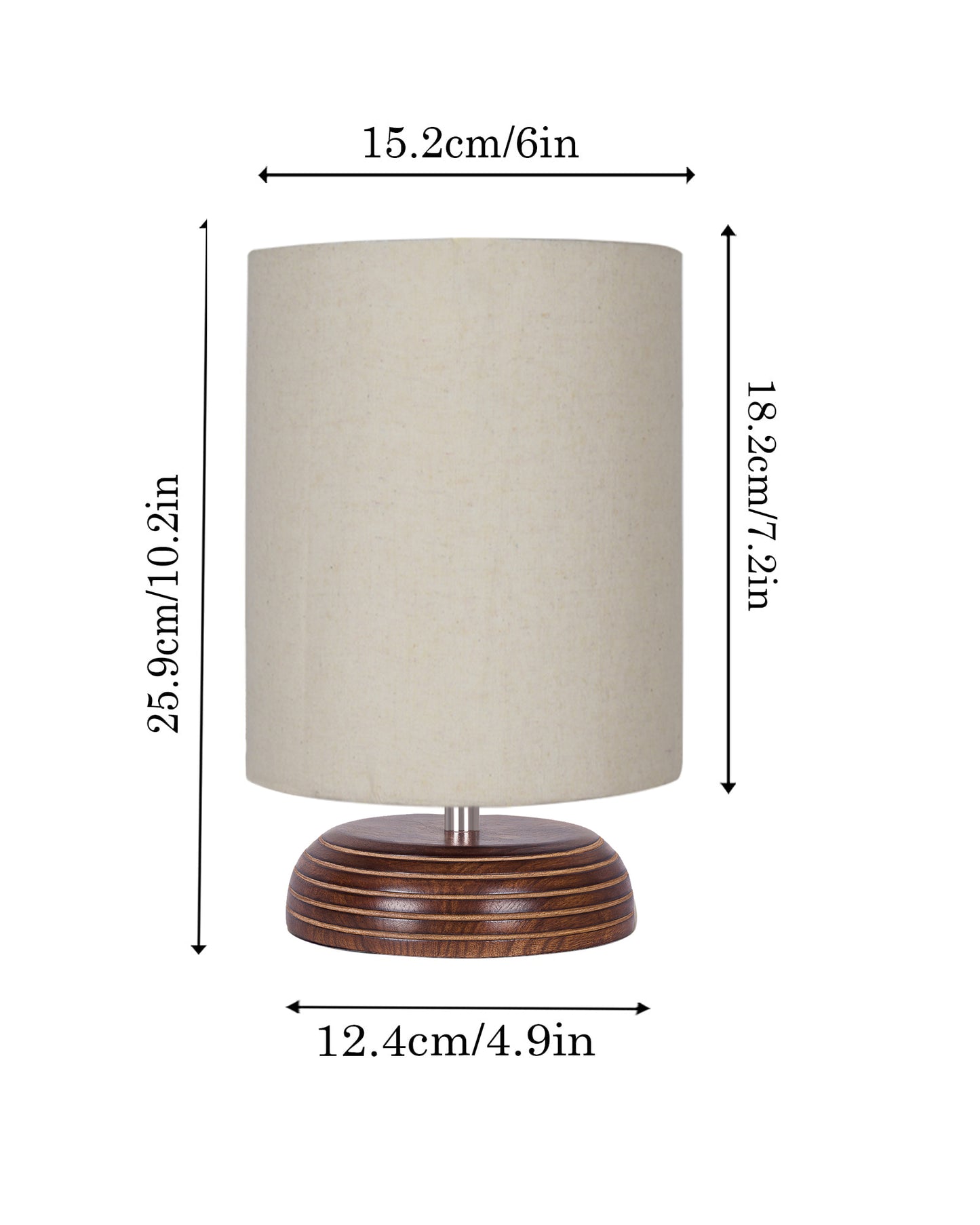 Modern Antique E27 Base Pebble Zen Wooden Table Lamp With Lampshade Nightstand Lamp