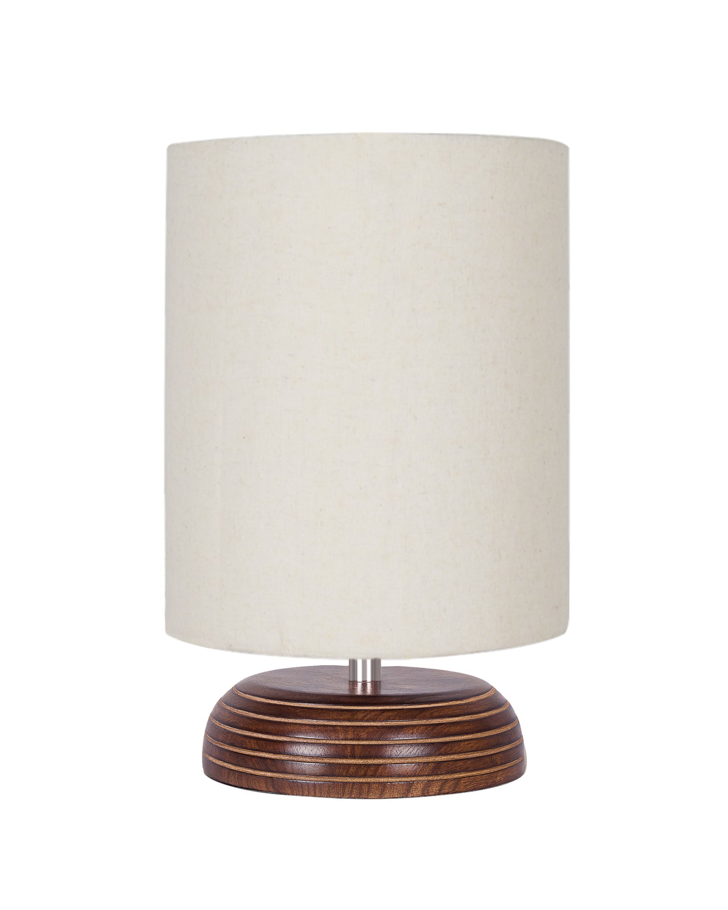 Modern Antique E27 Base Pebble Zen Wooden Table Lamp With Lampshade Nightstand Lamp