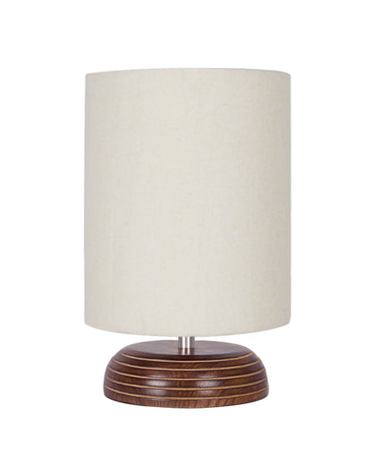 Modern Antique E27 Base Pebble Zen Wooden Table Lamp With Lampshade Nightstand Lamp