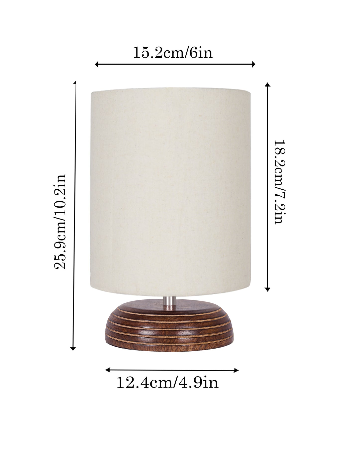 Modern Antique E27 Base Pebble Zen Wooden Table Lamp With Lampshade Nightstand Lamp