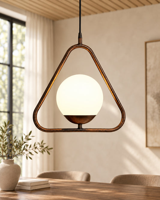 Homesake Chandelier For Living Room,Mid Century Modern Jhumar Lighting For Home Hall, Jhoomar, Chandelier For Living Room (Rubbed Bronze Triangle)