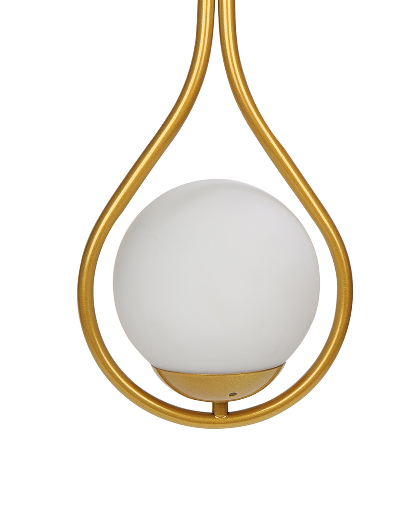 Mid Century Modern Light Chandelier Lighting, White Frosted Glass Globe Lampshade Pendant Indoor Hanging Light Fixture, Golden Water Drop