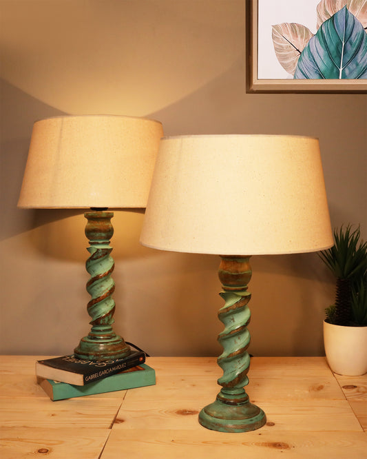 Signature Rustic Table Lamp set of 2, farmhouse Living Room Bedroom House Bedside Nightstand Home Office Reading Light,Rope