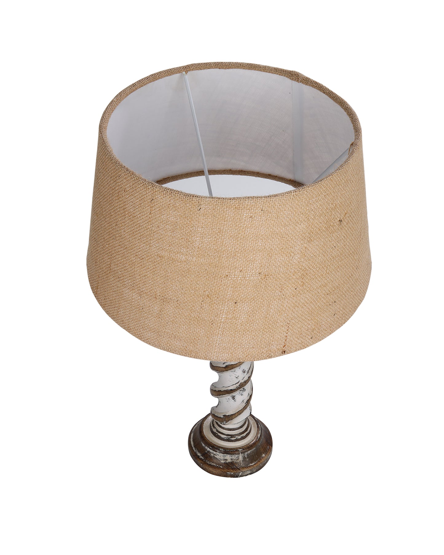 Signature Rustic Table Lamp set of 2, farmhouse Living Room Bedroom House Bedside Nightstand Home Office Reading Light, Rope Whitewash