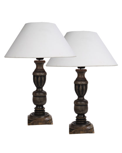 Signature Rustic Table Lamp set of 2, farmhouse Living Room Bedroom House Bedside Nightstand Home Office Reading Light, Cubist