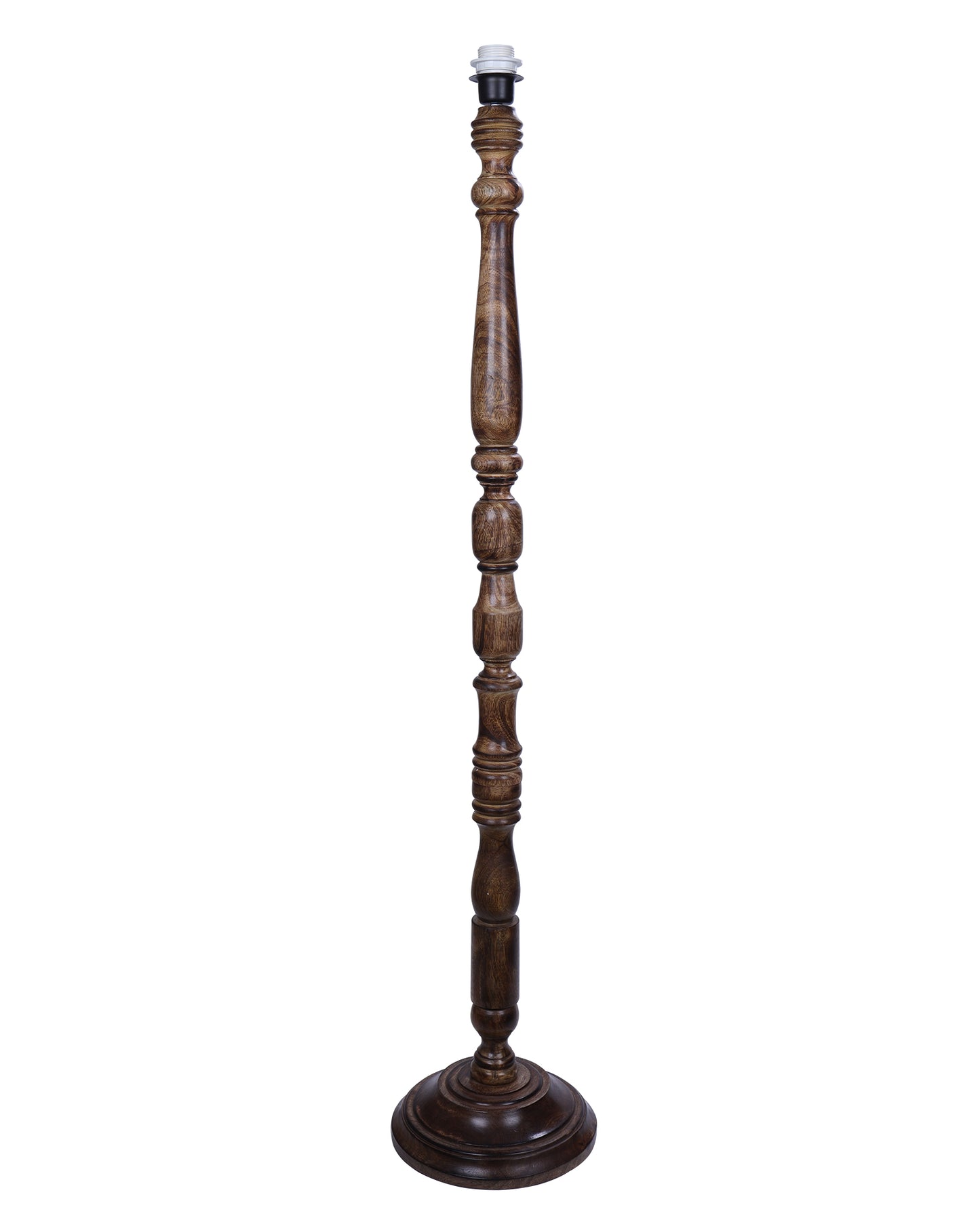 Classic Rustic Eclipse Black Finish Wooden Floor Lamp with Shade
