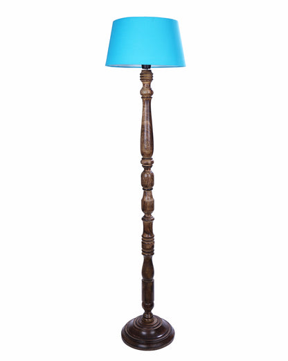 Classic Rustic Eclipse Black Finish Wooden Floor Lamp with Shade