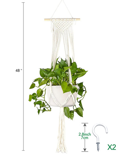 Macrame plant hanger, plant hangers indoor, hanging planters, Handmade weaving, hanging planters indoor, Natural organic cotton,hanging planters indoor, set of 2, Weaving