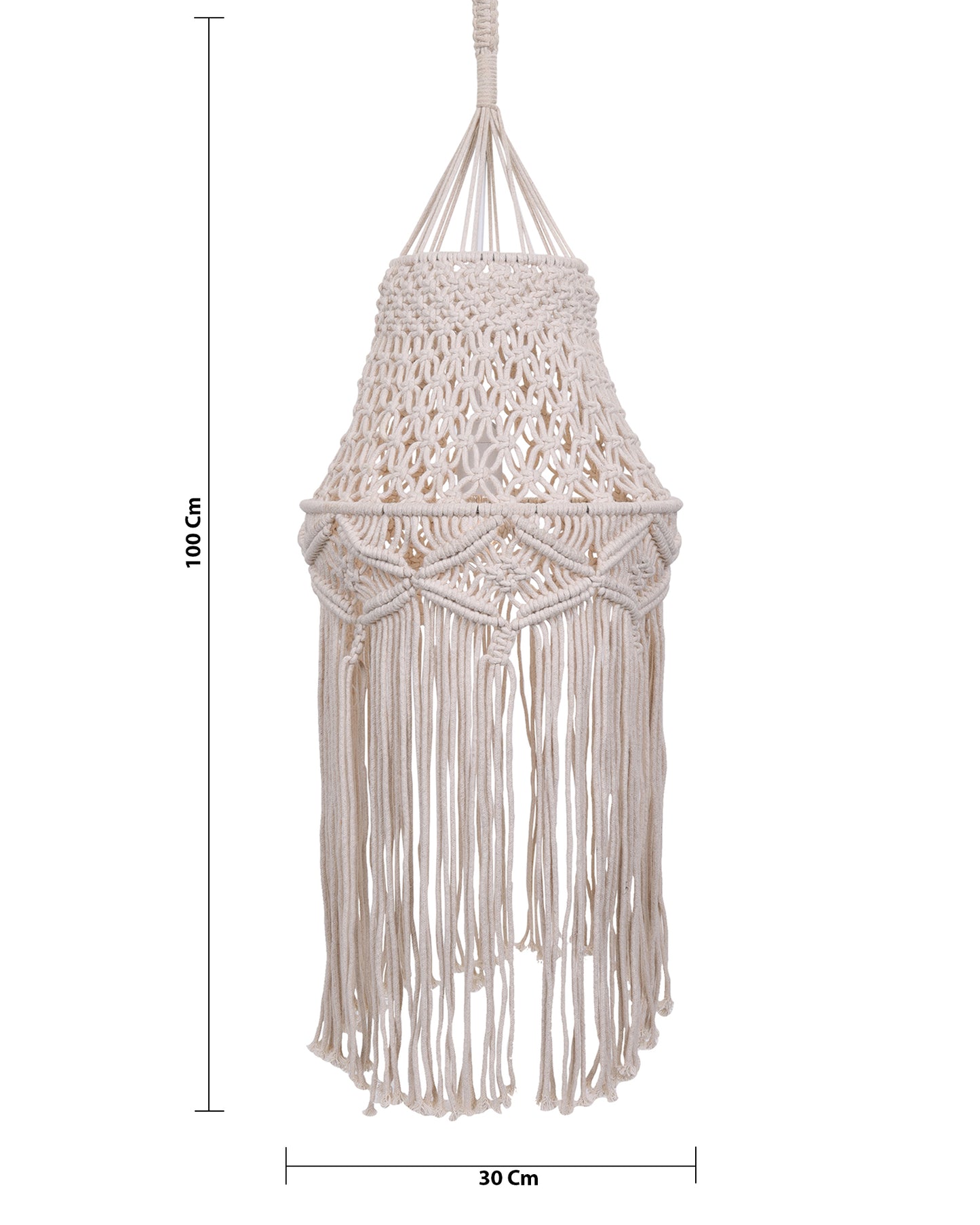 Macrame Lamp Shade Boho Hanging Pendant Light Cover,Handmade Woven Bohemian Decoration Chandelier Shade for Modern Office Bedroom Living Room Nursery Dorm, E27
