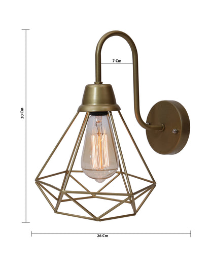 Farmhouse Metal Diamond Cage Vanity Industrial Wall Sconce Lighting, Edison Rustic Wall Light Fixture for Balcony, Living Room, Lobby, set of 2