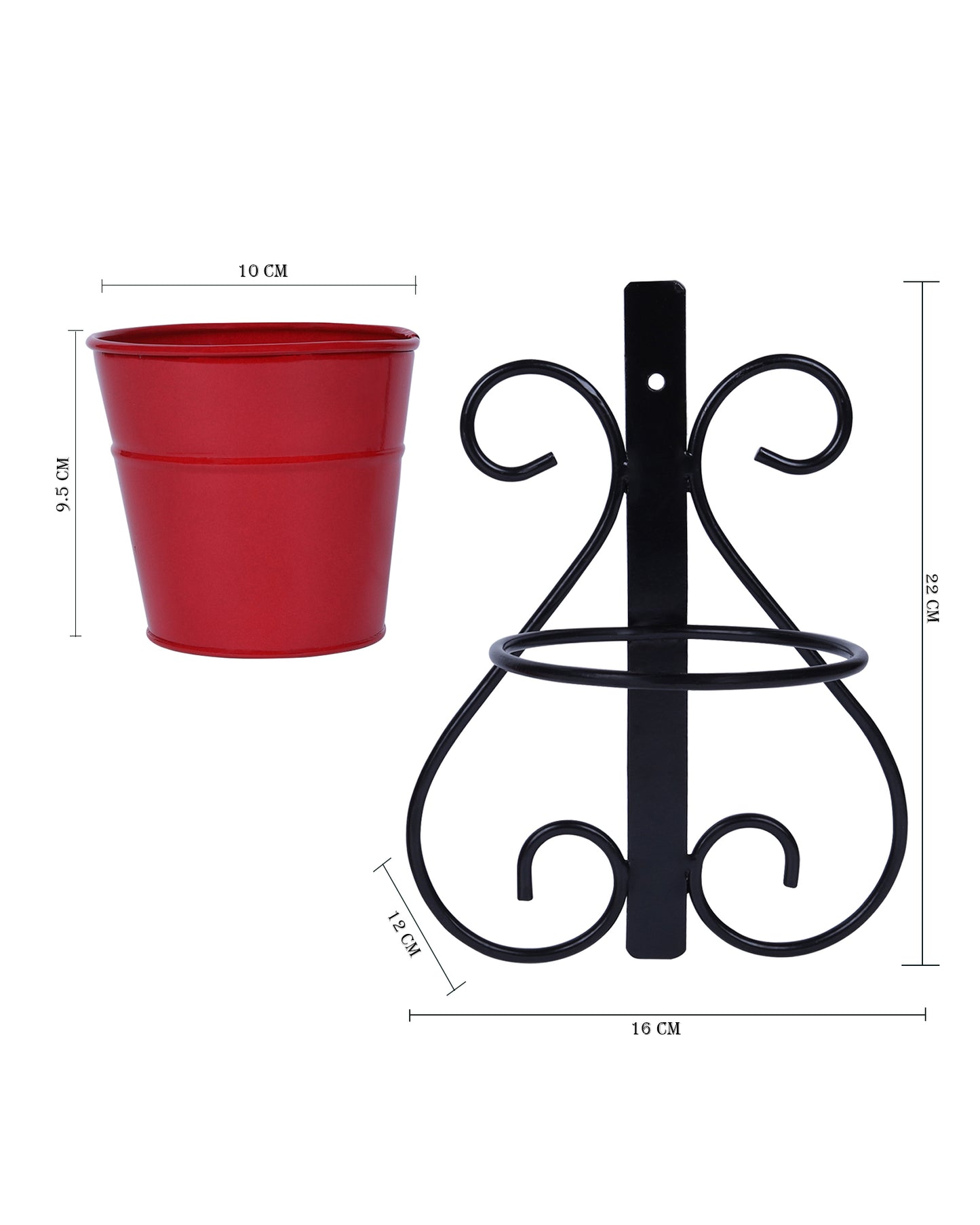 Wall Scone Metal Wall Planters Pot for Indoor Plants with Holder (Set of 2, Galvanized Iron Buckets) - Wall Mounted Planters with Stand Vertical Containers Balcony Decoration Garden Décor