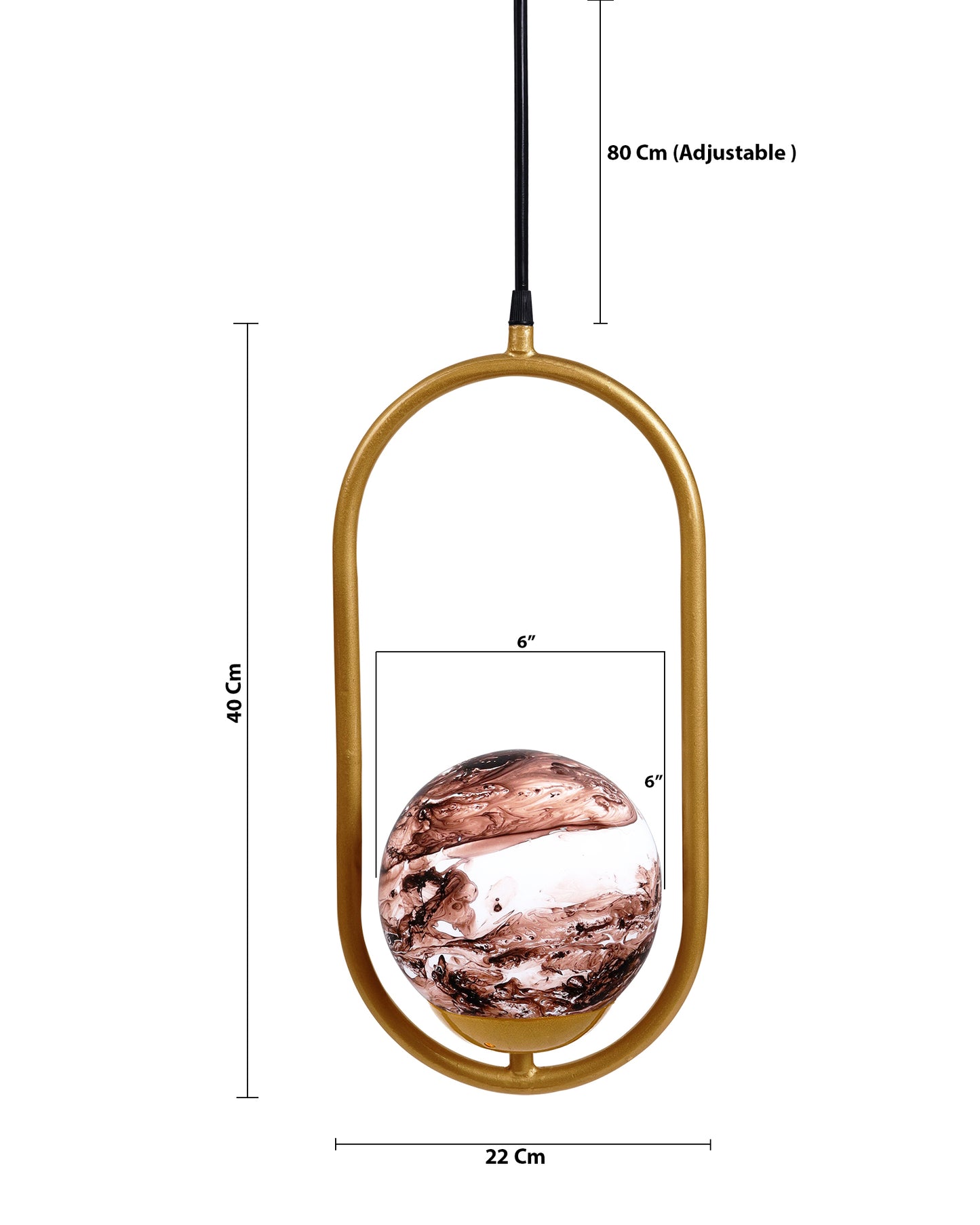 Mid Century Modern Golden Light Chandelier , Planet Series Frosted Glass Globe Lampshade Pendant Indoor Hanging Light Fixture, Oval