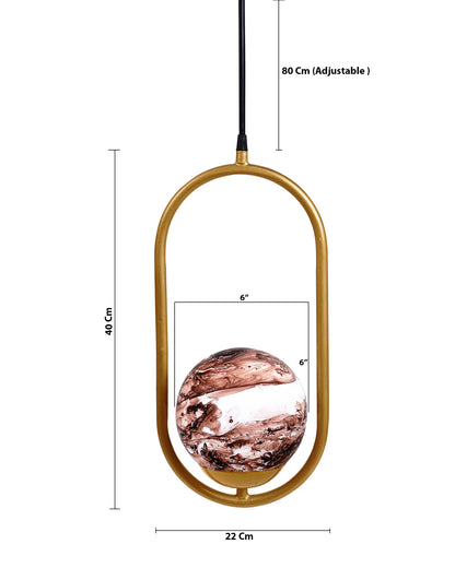 Mid Century Modern Golden Light Chandelier , Planet Series Frosted Glass Globe Lampshade Pendant Indoor Hanging Light Fixture, Oval