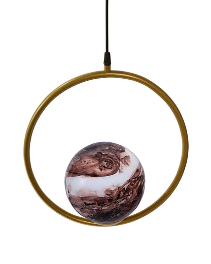 Mid Century Modern Golden Light Chandelier , Planet Series Frosted Glass Globe Lampshade Pendant Indoor Hanging Light Fixture, Round