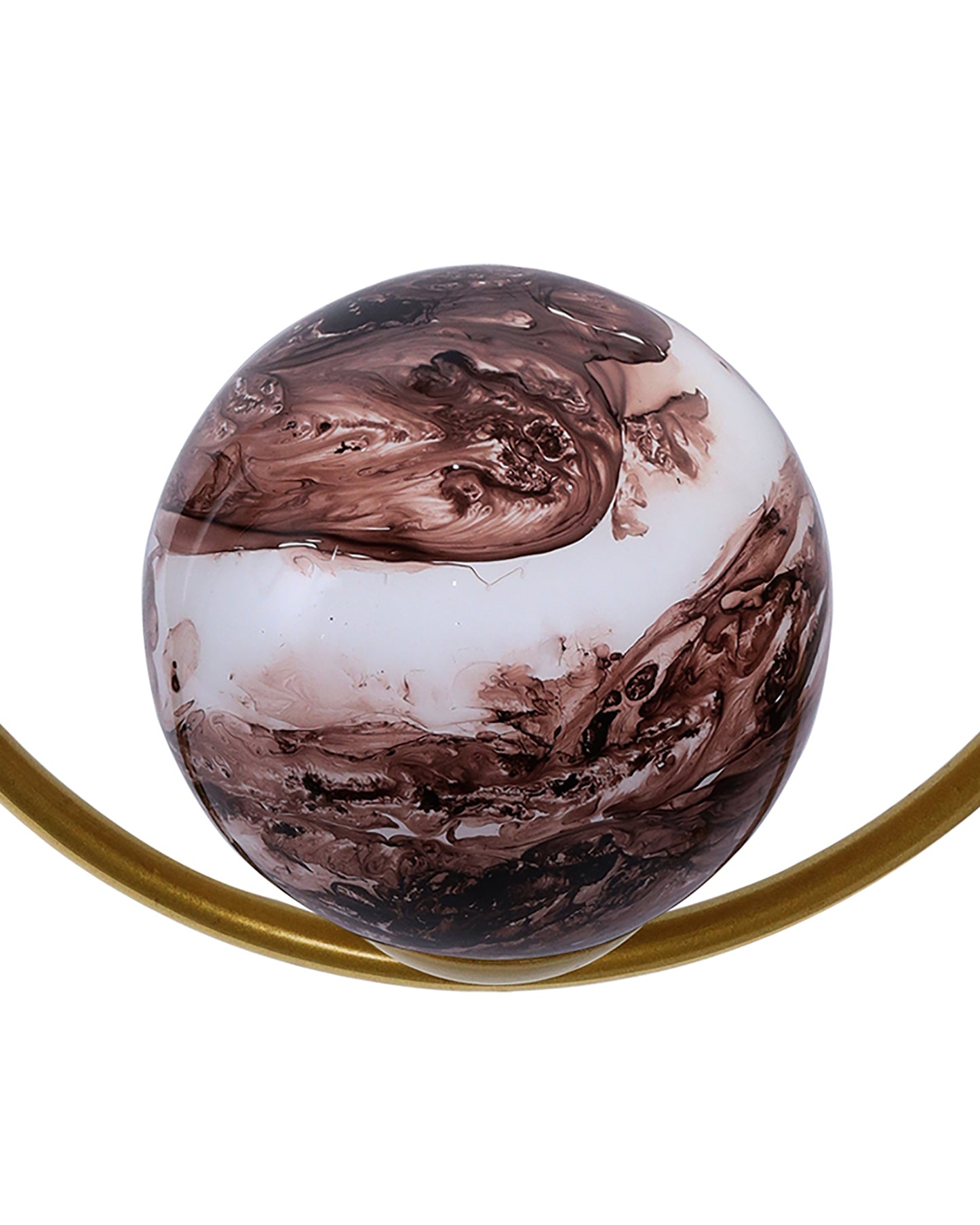 Mid Century Modern Golden Light Chandelier , Planet Series Frosted Glass Globe Lampshade Pendant Indoor Hanging Light Fixture, Round