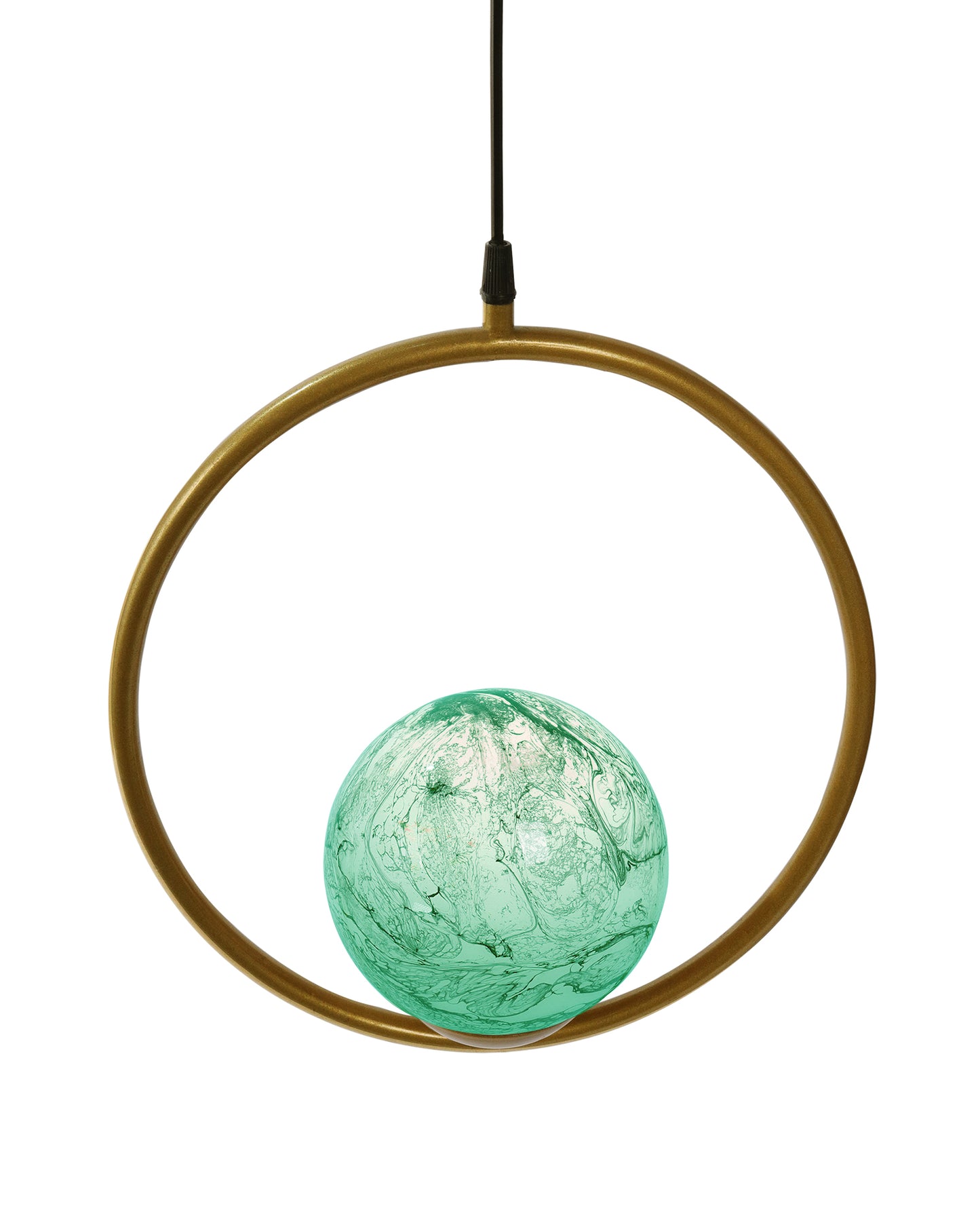 Mid Century Modern Golden Light Chandelier , Planet Series Frosted Glass Globe Lampshade Pendant Indoor Hanging Light Fixture, Round