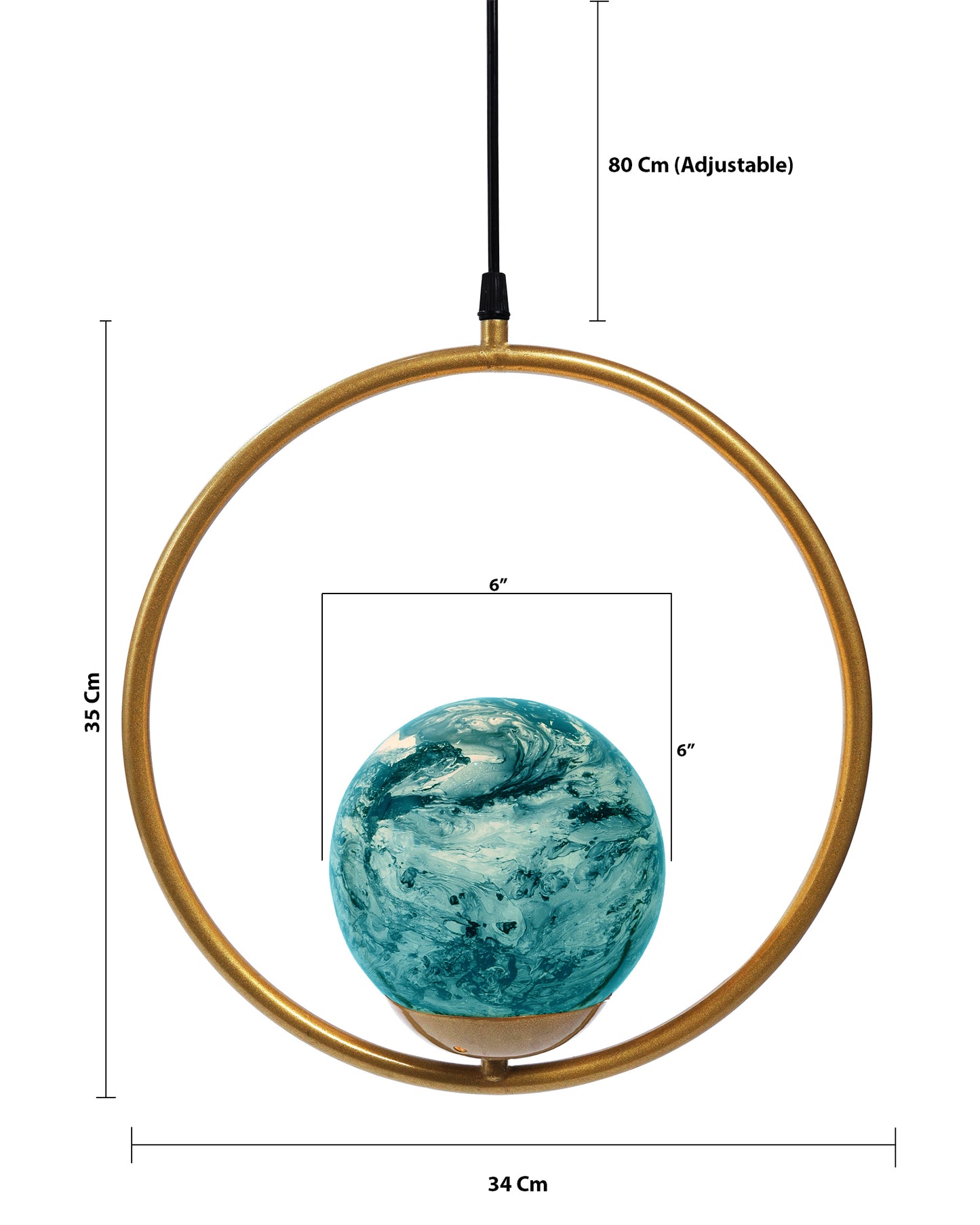 Mid Century Modern Golden Light Chandelier , Planet Series Frosted Glass Globe Lampshade Pendant Indoor Hanging Light Fixture, Round