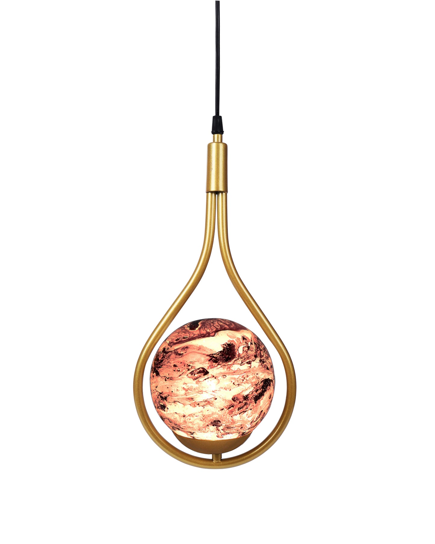 Mid Century Modern Golden Light Chandelier , Planet Series Frosted Glass Globe Lampshade Pendant Indoor Hanging Light Fixture, Water Drop