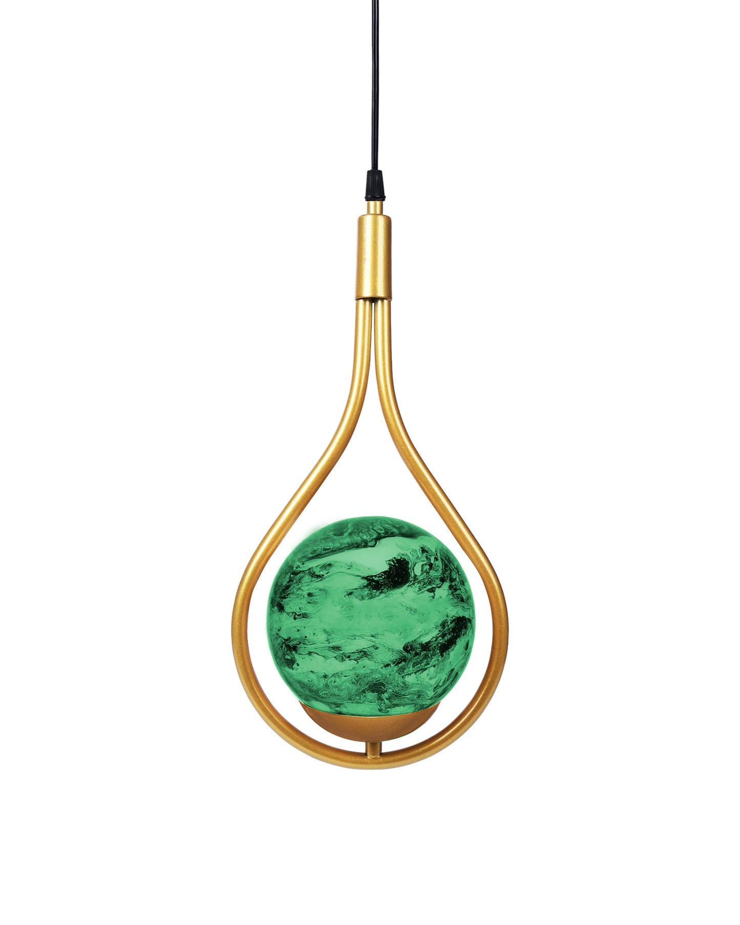 Mid Century Modern Golden Light Chandelier , Planet Series Frosted Glass Globe Lampshade Pendant Indoor Hanging Light Fixture, Water Drop