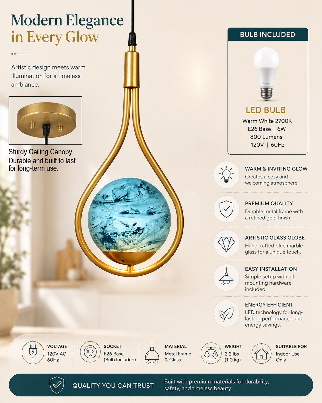 Mid Century Modern Golden Light Chandelier , Planet Series Frosted Glass Globe Lampshade Pendant Indoor Hanging Light Fixture, Water Drop