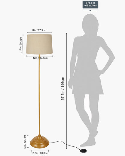 Contemporary Metal Floor Lamp,Contemporary Minimalist Standing Floor Light with Iron Legs, E27 Lamp Base, Modern Design Standing Light for Living Room,Bedroom,Antique Gold
