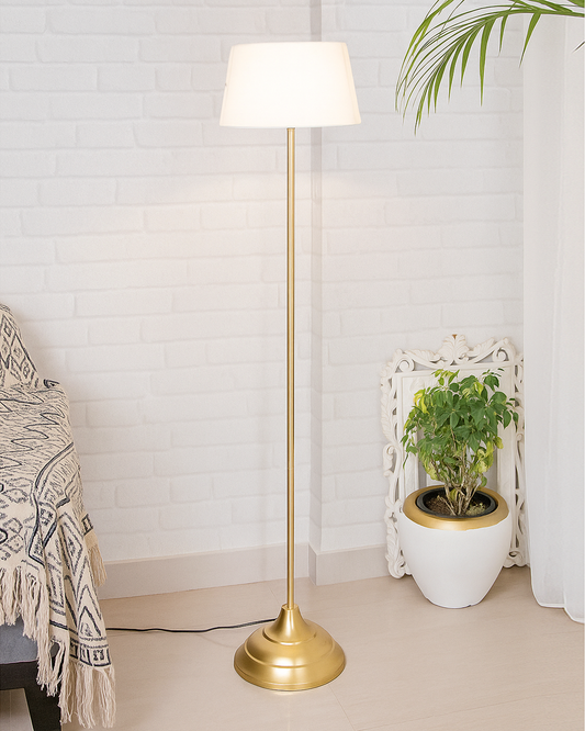 Contemporary Metal Floor Lamp,Contemporary Minimalist Standing Floor Light with Iron Legs, E27 Lamp Base, Modern Design Standing Light for Living Room,Bedroom,Antique Gold