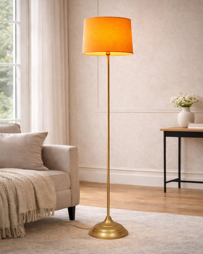 Contemporary Metal Floor Lamp,Contemporary Minimalist Standing Floor Light with Iron Legs, E27 Lamp Base, Modern Design Standing Light for Living Room,Bedroom,Antique Gold