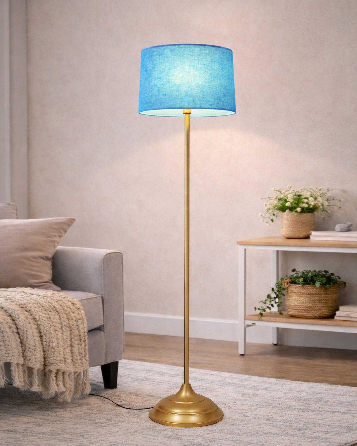 Contemporary Metal Floor Lamp,Contemporary Minimalist Standing Floor Light with Iron Legs, E27 Lamp Base, Modern Design Standing Light for Living Room,Bedroom,Antique Gold