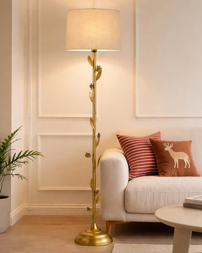 Contemporary Metal Floor Lamp,Contemporary Minimalist Standing Floor Light with Iron Legs, E27 Lamp Base, Modern Design Standing Light for Living Room,Bedroom,Antique Gold