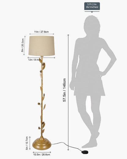 Contemporary Metal Floor Lamp,Contemporary Minimalist Standing Floor Light with Iron Legs, E27 Lamp Base, Modern Design Standing Light for Living Room,Bedroom,Antique Gold
