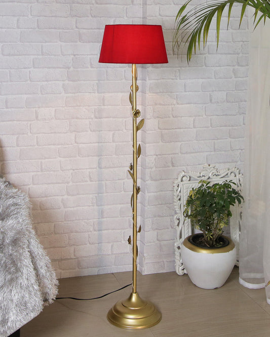Contemporary Metal Floor Lamp,Contemporary Minimalist Standing Floor Light with Iron Legs, E27 Lamp Base, Modern Design Standing Light for Living Room,Bedroom,Antique Gold