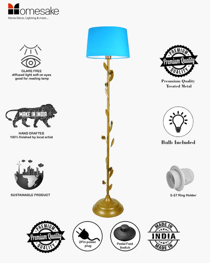 Contemporary Metal Floor Lamp,Contemporary Minimalist Standing Floor Light with Iron Legs, E27 Lamp Base, Modern Design Standing Light for Living Room,Bedroom,Antique Gold