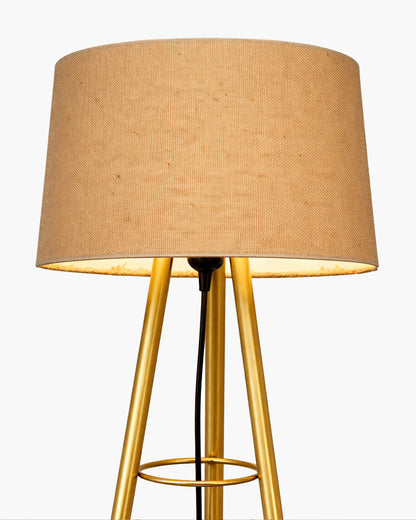 Mid Century Metal Tripod Floor Lamp,Contemporary Minimalist Standing Floor Light with Iron Legs,E27 Lamp Base,Modern Design Standing Light for Living Room,Study Room Antique Gold, Tripod