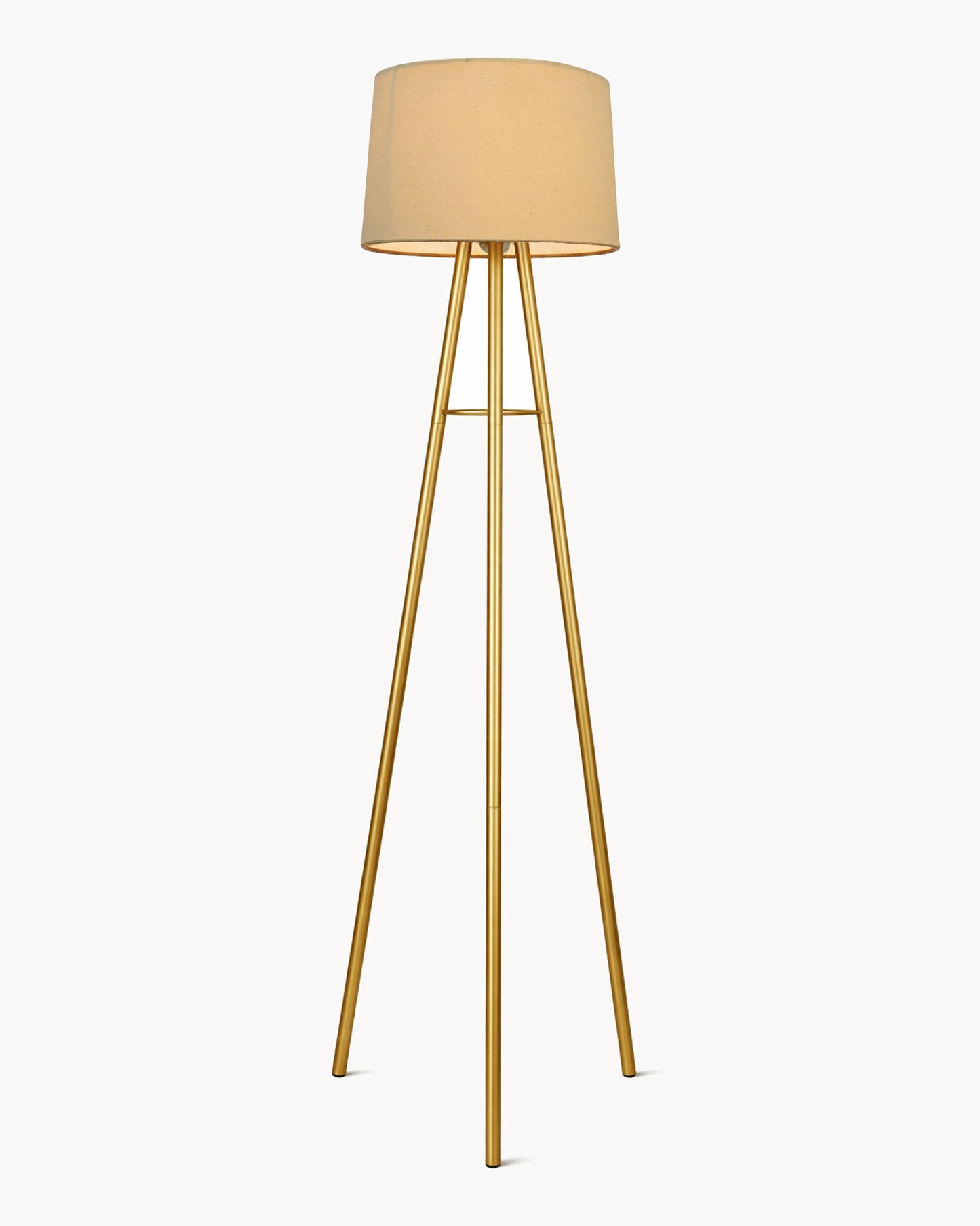Mid Century Metal Tripod Floor Lamp,Contemporary Minimalist Standing Floor Light with Iron Legs,E27 Lamp Base,Modern Design Standing Light for Living Room,Study Room Antique Gold, Tripod