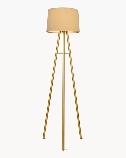 Mid Century Metal Tripod Floor Lamp,Contemporary Minimalist Standing Floor Light with Iron Legs,E27 Lamp Base,Modern Design Standing Light for Living Room,Study Room Antique Gold, Tripod