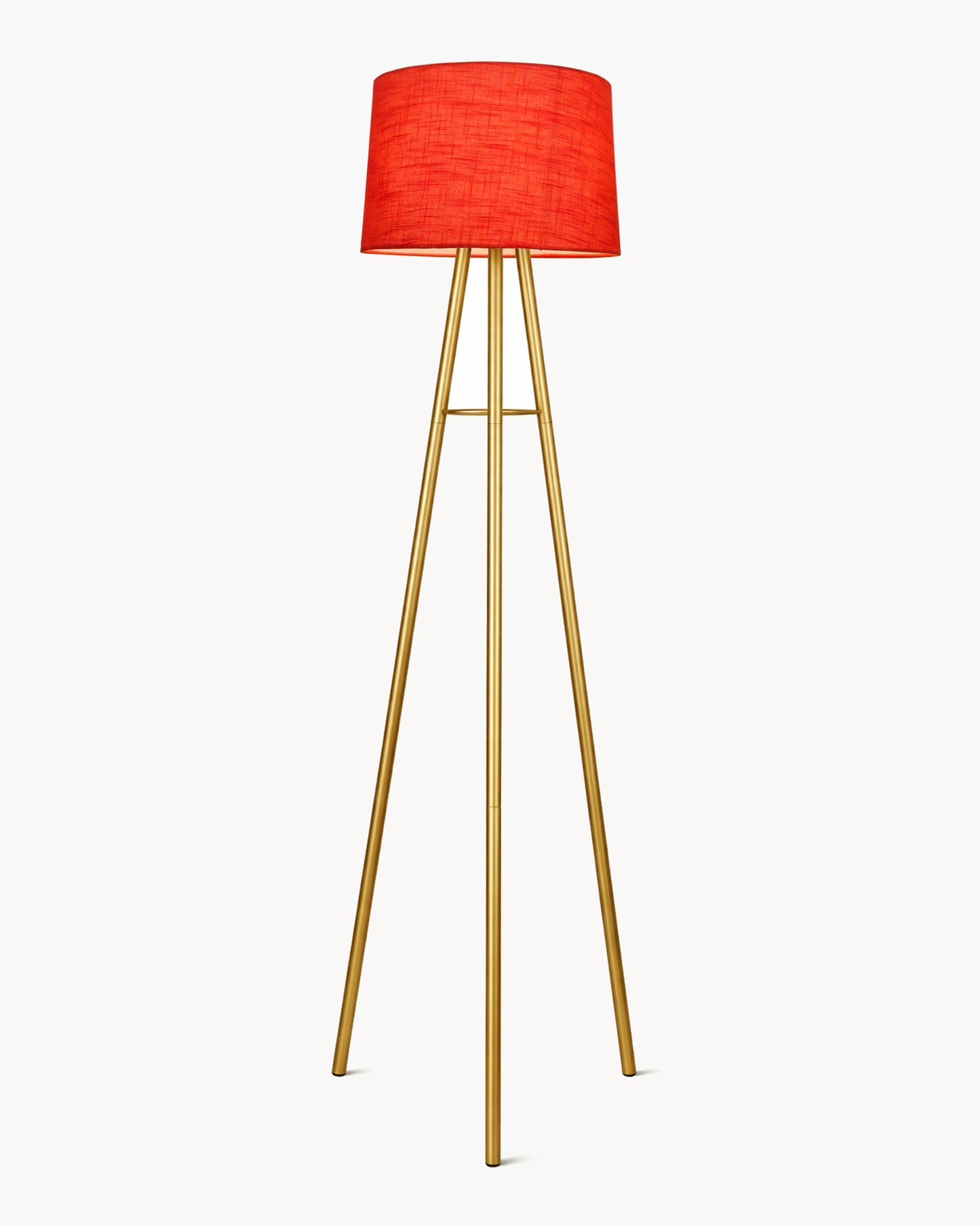 Mid Century Metal Tripod Floor Lamp,Contemporary Minimalist Standing Floor Light with Iron Legs,E27 Lamp Base,Modern Design Standing Light for Living Room,Study Room Antique Gold, Tripod