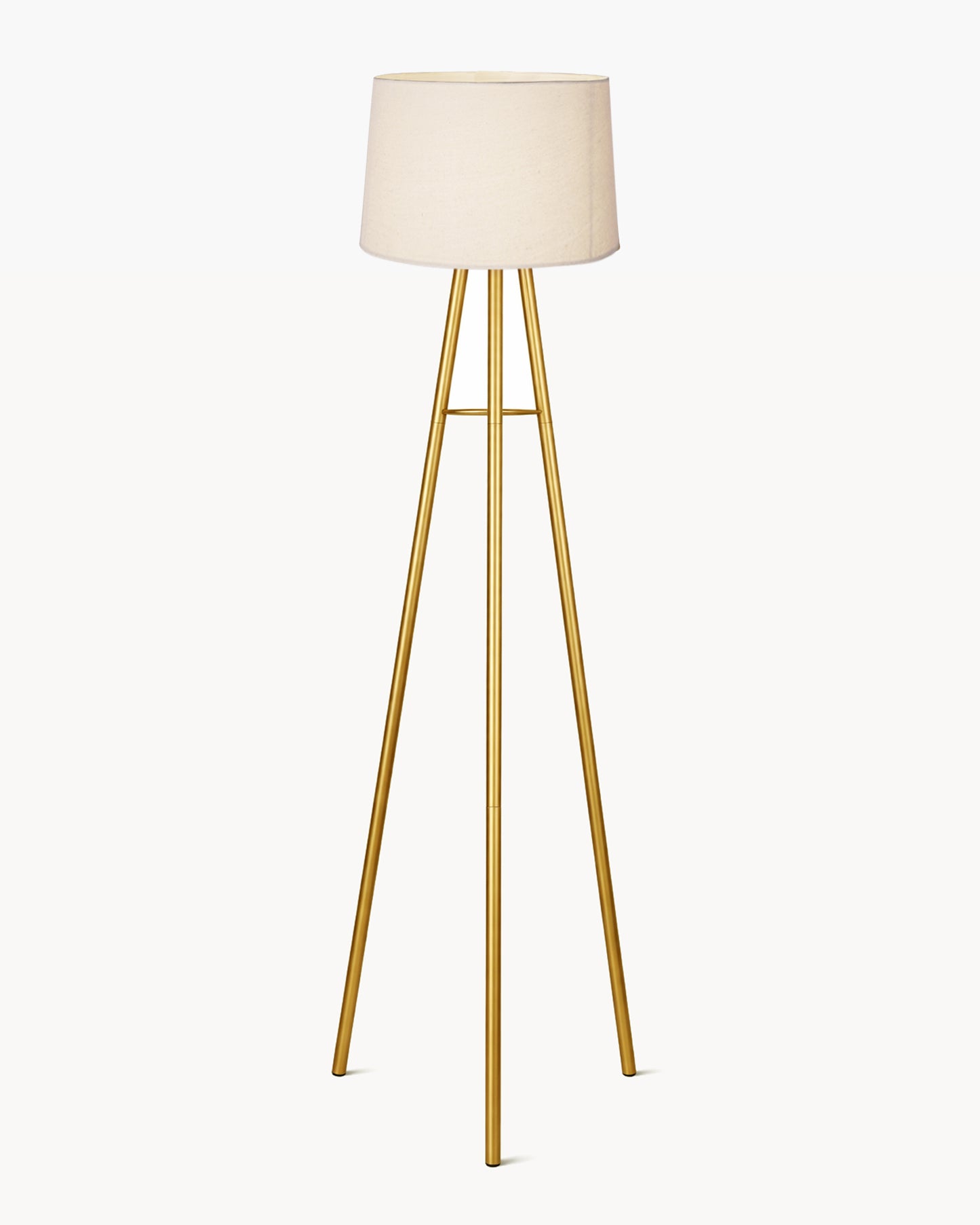 Mid Century Metal Tripod Floor Lamp,Contemporary Minimalist Standing Floor Light with Iron Legs,E27 Lamp Base,Modern Design Standing Light for Living Room,Study Room Antique Gold, Tripod