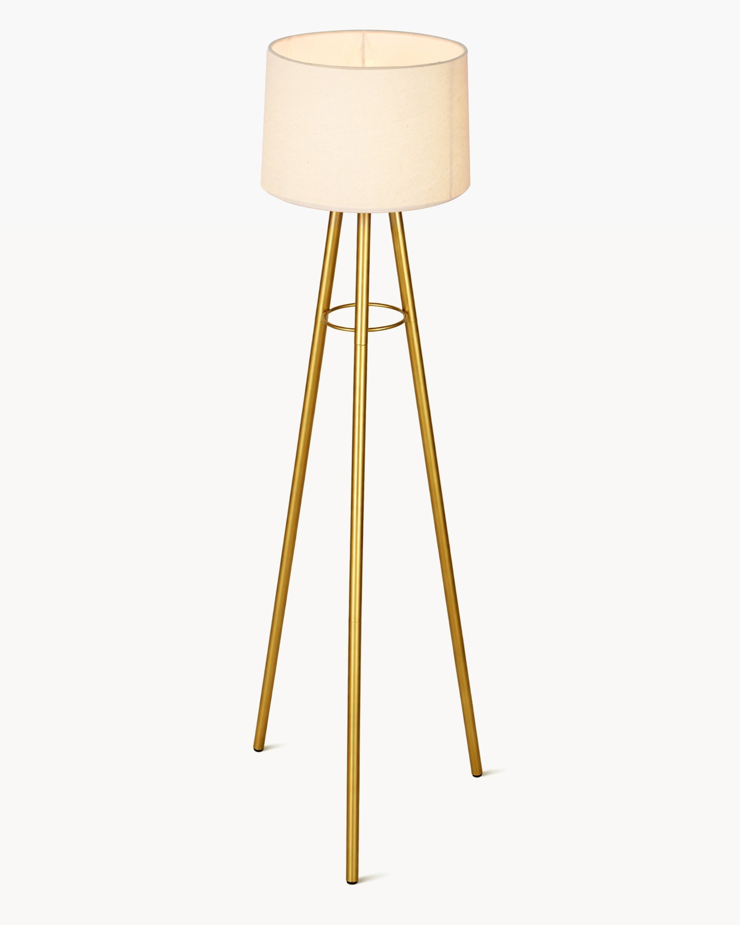 Mid Century Metal Tripod Floor Lamp,Contemporary Minimalist Standing Floor Light with Iron Legs,E27 Lamp Base,Modern Design Standing Light for Living Room,Study Room Antique Gold, Tripod