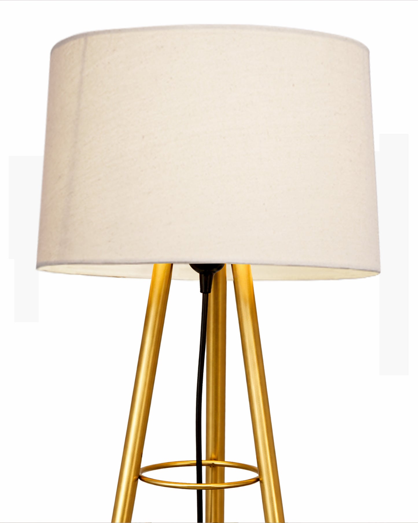 Mid Century Metal Tripod Floor Lamp,Contemporary Minimalist Standing Floor Light with Iron Legs,E27 Lamp Base,Modern Design Standing Light for Living Room,Study Room Antique Gold, Tripod