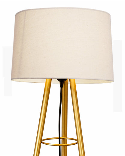 Mid Century Metal Tripod Floor Lamp,Contemporary Minimalist Standing Floor Light with Iron Legs,E27 Lamp Base,Modern Design Standing Light for Living Room,Study Room Antique Gold, Tripod